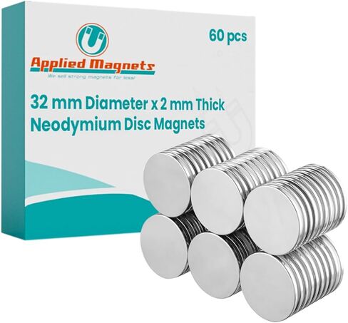 10 قطع من مغناطيس النيوديميوم القوي للغاية 1.26 بوصة × 1/8 بوصة أقراص NdFeB مع نقطة حمراء للإشارة إلى القطب الشمالي، أقوى وأقوى مغناطيسات الأرض النادرة في العالم بواسطة المغناطيس التطبيقي in Kuwait