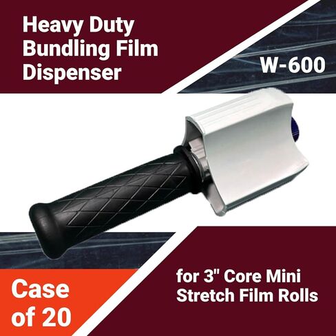 IDL Packaging W-600 موزع تغليف ممتد لفات الأفلام الصغيرة بحجم أساسي 3 بوصات - مقبض تغليف شديد التحمل مع توتر قابل للتعديل - موزع أفلام بلاستيكي متين بمقبض مطاطي in Kuwait