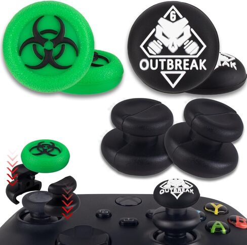 موسع عصا التحكم من Playrealm FPS Thumbstick وغطاء مقبض سيليكون مطاطي ثلاثي الأبعاد مجموعتين لوحدة تحكم Xbox Series X/S وXbox One (Cat Paw Brown) in Kuwait
