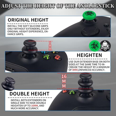 موسع عصا التحكم من Playrealm FPS Thumbstick وغطاء مقبض سيليكون مطاطي ثلاثي الأبعاد مجموعتين لوحدة تحكم Xbox Series X/S وXbox One (Cat Paw Brown) in Kuwait