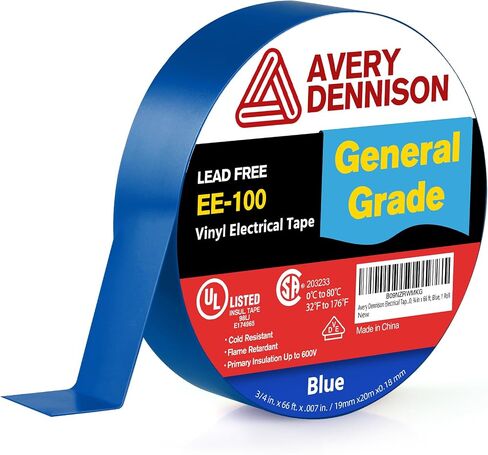 Avery Dennison General Use Vinyl Electrical Tape, EE-100, ¾ in x 66 ft, Yellow, 1 roll in Saudi Arabia