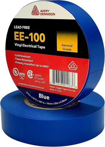 Avery Dennison General Use Vinyl Electrical Tape, EE-100, ¾ in x 66 ft, Yellow, 1 roll in Saudi Arabia