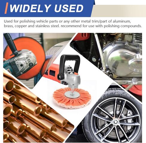 Airway Buffing Wheel Kit 7 PCs kit (2 pcs White & 2 pcs Orange & 2 pcs Blue & 1 Buffing rake) 8" in Diameter 5/8" in Arbor Hole 16 Ply for Angle Grinder 7 Pcs in Kuwait