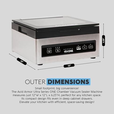 Avid Armor - آلة إغلاق فراغ الغرفة USV1 Ultra SeriesONE، ختم الطعام للأطعمة الرطبة، ختم اللحوم، آلة التعبئة، ختم غرفة فراغ مدمج مع شريط ختم فراغ 10 بوصة in Kuwait