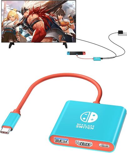 Switch Dock for Nintendo Switch OLED, Switch Docking Station for TV, USB C to HDMI Adapter for Steam Deck/MacBook/Laptop, Nintendo Switch Accessories, Switch TV Dock Set, Portable Switch Travel Dock in Kuwait