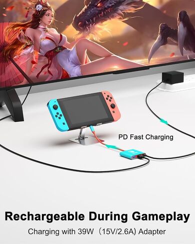 Switch Dock for Nintendo Switch OLED, Switch Docking Station for TV, USB C to HDMI Adapter for Steam Deck/MacBook/Laptop, Nintendo Switch Accessories, Switch TV Dock Set, Portable Switch Travel Dock in Kuwait
