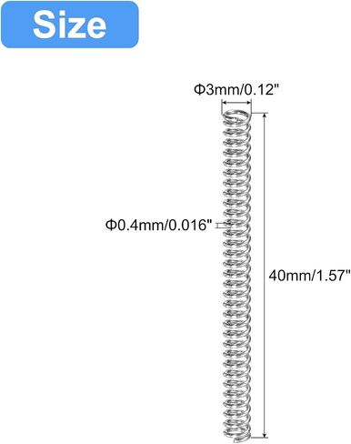uxcell Compression Spring, 5Pcs 304 Stainless Steel, 4mm OD, 0.4mm Wire Size, 15mm Free Length, Silver Tone in Saudi Arabia