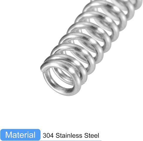uxcell Compression Spring, 5Pcs 304 Stainless Steel, 4mm OD, 0.4mm Wire Size, 15mm Free Length, Silver Tone in Saudi Arabia