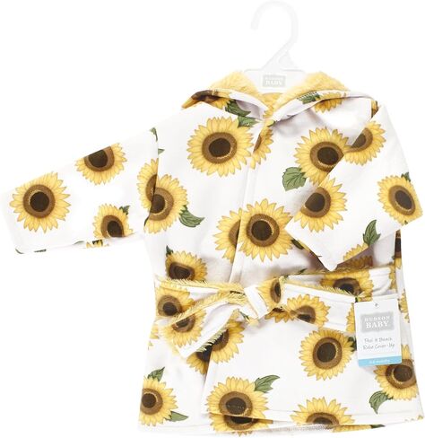 Hudson Baby Unisex Baby Mink with Faux Fur Lining Pool and Beach Robe Cover-ups, White Peonies, 18-24 Months in Saudi Arabia