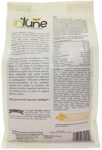 Higgins Intune Complete and Balanced Diet Fruit Extruded Parakeet Bird Food in Saudi Arabia