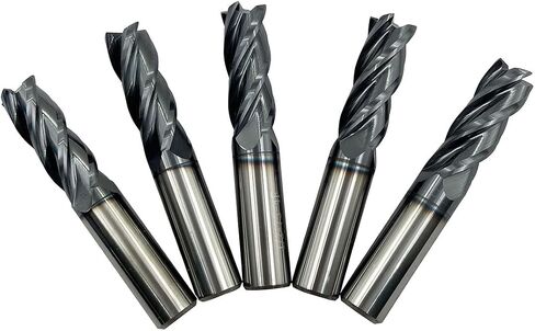 Home of quality tools 58 Carbide Square End Mill, HRC 45 Deg Single End 4 Flute AlTiN ating Mill Bits (58),Silver in Kuwait