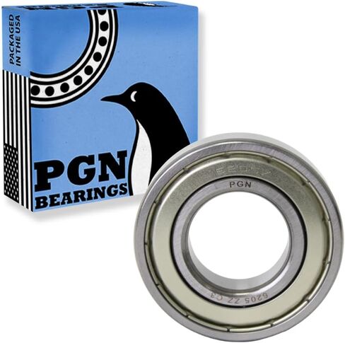 محمل PGN (10 عبوات) 6205-ZZ - محمل كروي مختوم من الصلب الكروم المشحم - محامل 25x52x15 مم مع درع معدني ودعم دورة في الدقيقة العالية in Saudi Arabia