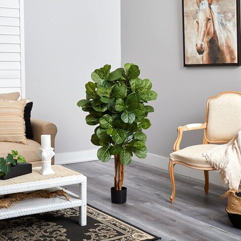 Nearly Natural 6ft Fiddle Leaf Fig Artificial Trees, 72in, Green in Saudi Arabia