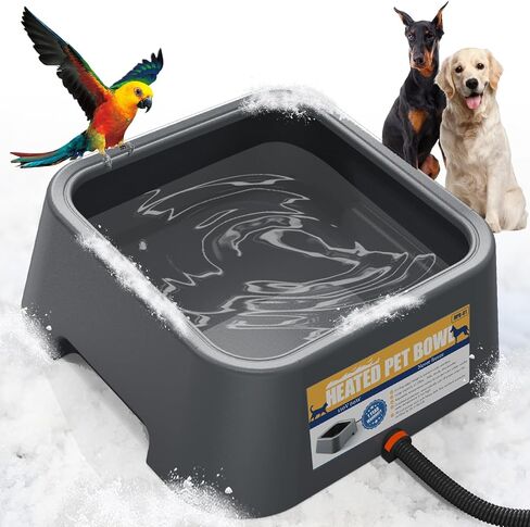 وعاء ساخن للكلاب، وعاء ماء ساخن 120 أونصة/3.4 لتر في الهواء الطلق، سقي ساخن للدجاج والقطط والكلاب، تحكم حراري 35 وات، سلك طاقة مقاوم للماء، وعاء للحيوانات الأليفة ساخن للمياه العذبة في الشتاء، خالي من مادة BPA in Kuwait