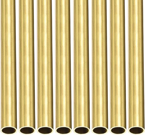أنبوب نحاسي DTGN 7.5 مم × 0.5 مم × 300 مم (ODxWall TxL) - 8 عبوات - جيد لإطار ديكور DIY لمعدات الآلات - أنابيب معدنية مستديرة in Saudi Arabia