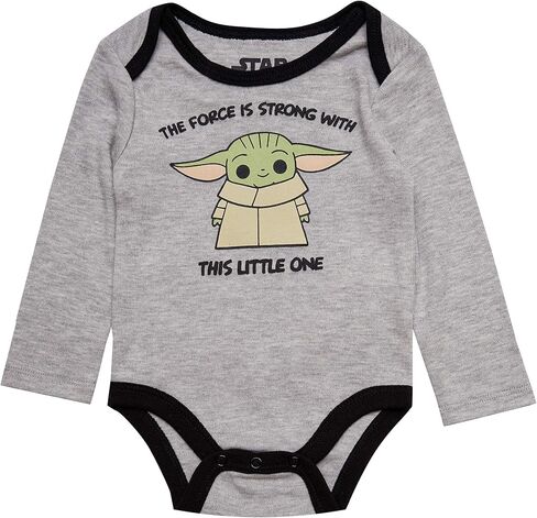 STAR WARS Disney Boys Baby Yoda Onesies Bodysuit Jogging Pants and Matching Cap 3 Piece Set, Grey/Black/Green, 12 Months in Saudi Arabia