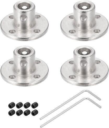 Rebower 4mm Rigid Flange Coupling Connector Motor Guide Shaft Coupler (w 8pack Fastening Screw M1.5 Hex Wrench), [for DIY RC Model Stepper Motors Part]- 4Pack in Saudi Arabia
