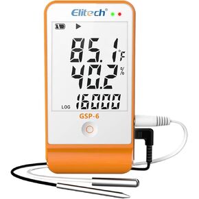 Elitech الرقمية درجة الحرارة الرطوبة مسجل البيانات الطبية الثلاجة ميزان الحرارة لقاح الثلاجة مراقبة درجة الحرارة ماكس الحد الأدنى قيمة GSP-6G-TDE in Kuwait