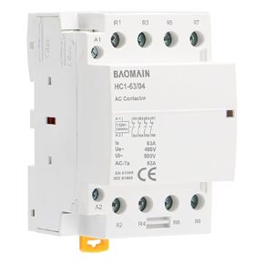 Baomain Normally Closed AC Contactor HC1-63/04 110V AC Coil 63A 4 Pole 4NC Universal Circuit Control 35mm DIN Rail Mount CE Listed