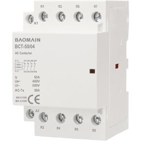 Baomain AC Contactor HC1-40/04 120V 40A Coil 4 Pole 4NC مغلق عادة (N / C) التحكم في الدائرة العالمية 35 مم DIN Rail Mount in Kuwait