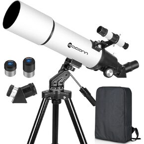 Telescopes for Adults Astronomy, 80mm Aperture 600mm Refractor Telescope for Kids & Beginners, Compact and Portable Travel Telescopio with Backpack