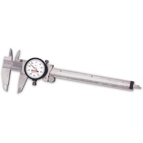 Starrett 120 Series Dial Slide Calipers for Accurate Measurement with Fitted Plastic Case - Yellow Face, 0-150mm Range, 0.02mm Graduations, +/-.03mm Accuracy - 120AM-150 in Kuwait