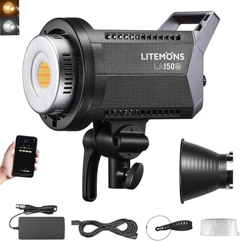 Godox LA150D LED Video Light, 190W 84800LUX@1M Daylight Studio Light, 5600K Bowens Mount LED Continuous Light, CRI 96+ 8 FX Effect 0-100% Dimming APP Control Photography LED Light in Kuwait