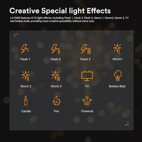 Godox LA150D LED Video Light, 190W 84800LUX@1M Daylight Studio Light, 5600K Bowens Mount LED Continuous Light, CRI 96+ 8 FX Effect 0-100% Dimming APP Control Photography LED Light in Kuwait