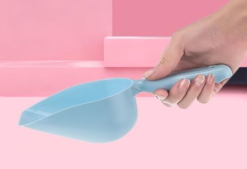 ويزيوان مجرفة طعام للحيوانات الاليفة من 1 كوب مع خطوط تكفي 1/2 كوب وكوب واحد، مغرفة طعام بلاستيكية للحيوانات الاليفة والكلاب والقطط والطيور والارانب (ازرق) in Kuwait