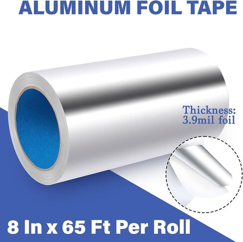 KIWIHUB Aluminum Foil Tape, 4.2 Mil (2 inch-82ft), Insulation Adhesive Metal High Temperature Heavy Duty HVAC Tape, Silver for Ductwork, Dryer Vent, HVAC in Saudi Arabia