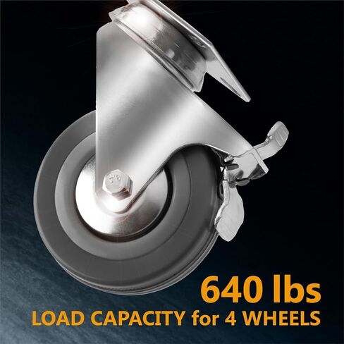 عجلات POWERTEC 17210 مقاس 2 بوصة ذات لوحة دوارة منخفضة مع أحمال إجمالية تبلغ 160 رطلاً، عجلات خروع لمنضدة العمل، دوللي، عربة التسوق والأثاث، مجموعة من 4 in Kuwait