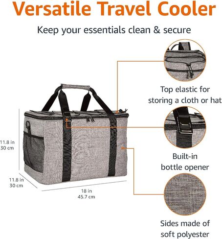 Amazon Basics Soft Waterproof Lightweight Cooler Lunch Bag, 24 Can Capacity in Saudi Arabia