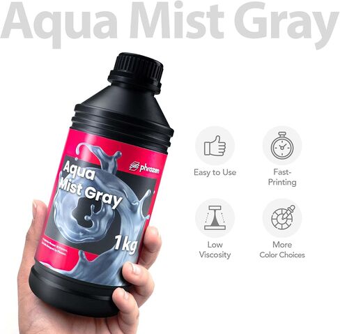phrozen Aqua Resin for 3D Printing,405nm LCD UV-Curing Photopolymer Resin for Low Shrinkage, Vivid Blue Color, Low Odor, Non-Brittle (Clear, 1KG) in Saudi Arabia