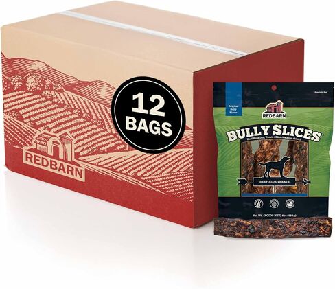 Redbarn Bully Slices Original Bully Flavor Beef Hide Chews for Dogs 9oz in Saudi Arabia