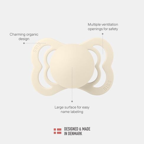 BIBS Pacifiers - Supreme Collection | BPA-Free Baby Pacifier | Made in Denmark | Set of 2 Woodchuck/Blush Color Premium Soothers | Size 6-18 Months in Saudi Arabia