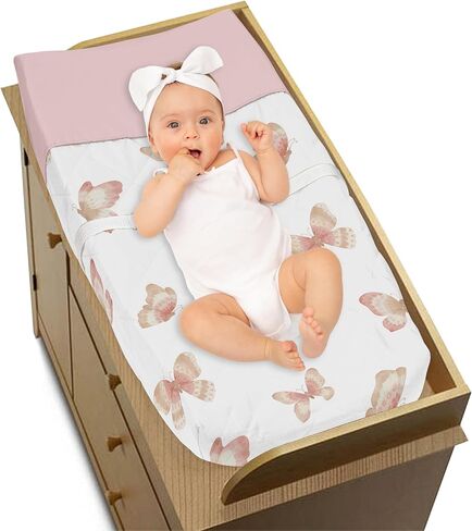 Sweet Jojo Designs Blush Pink, Mint Green and White Boho Changing Pad Cover for Woodland Deer Floral Collection in Saudi Arabia