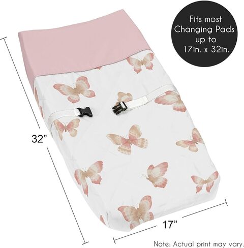 Sweet Jojo Designs Blush Pink, Mint Green and White Boho Changing Pad Cover for Woodland Deer Floral Collection in Saudi Arabia