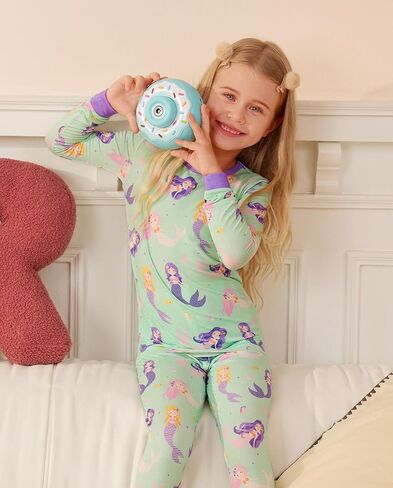 Bamboo Baby Boys Girls Pajama Sets 2-8Y Toddler Kids Softness Two Piece Long-Sleeve Snug fit Sleepwear Pjs Blue Bunny in Kuwait