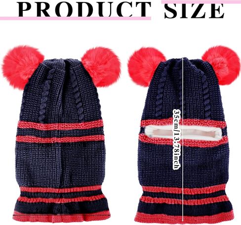 2 Pcs Baby Winter Hat Scarf Set Toddler Winter Hat Infant Beanie Hat Toddler Balaclava Earflap Hat for 1-5 Year Old Girl Boy (Pink, Black) in Saudi Arabia