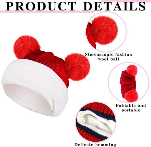 2 Pcs Baby Winter Hat Scarf Set Toddler Winter Hat Infant Beanie Hat Toddler Balaclava Earflap Hat for 1-5 Year Old Girl Boy (Pink, Black) in Saudi Arabia