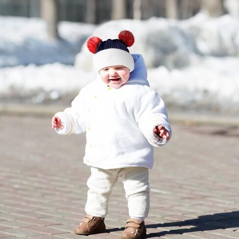 2 Pcs Baby Winter Hat Scarf Set Toddler Winter Hat Infant Beanie Hat Toddler Balaclava Earflap Hat for 1-5 Year Old Girl Boy (Pink, Black) in Saudi Arabia