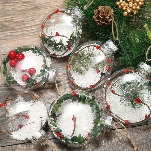 Clear Plastic Ball Ornaments for Crafts Fillable - 12 Pack Bulk, 80mm 3.15" Transparent Shatterproof Christmas Ornaments for DIY Crafts to Paint Or Fill by 4E's Novelty in Saudi Arabia