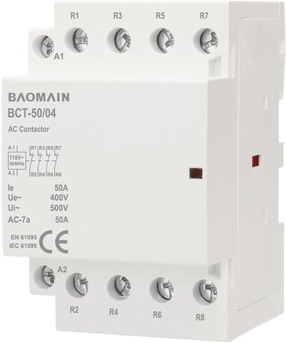 Baomain AC Contactor HC1-40/04 120V 40A Coil 4 Pole 4NC مغلق عادة (N / C) التحكم في الدائرة العالمية 35 مم DIN Rail Mount in Kuwait
