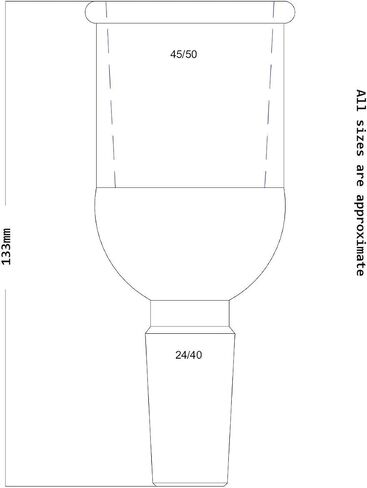Laboy Glass Reducing Connecting Adapter from 24/40 Outer to 45/50 Inner Glass Joint Chemistry Lab Glassware in Saudi Arabia