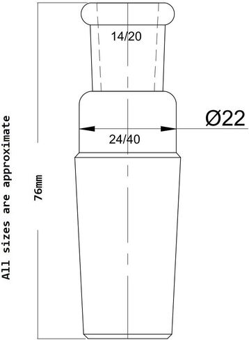 Laboy Glass Reducing Connecting Adapter from 24/40 Outer to 45/50 Inner Glass Joint Chemistry Lab Glassware in Saudi Arabia