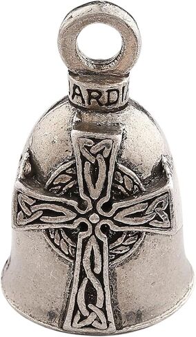 Guardian Bell Celtic Cross Guardian Bell Good Luck Bell w/Keyring & Black Velvet Gift Bag | Motorcycle Bell | Lead-Free Pewter | Good Luck Gift to Friends & Family | Bike Bell | Made in USA in Kuwait