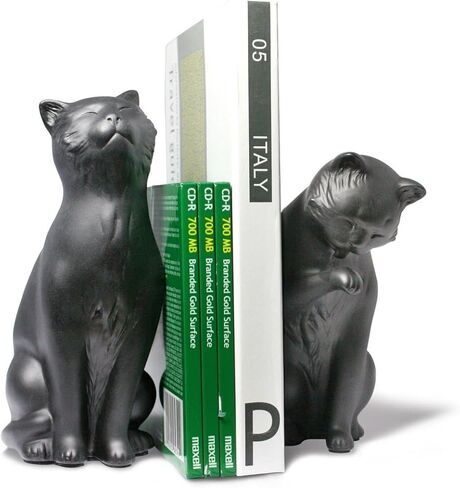 Danya B. Decorative Cat Bookend Set for Cat Lovers in Black, Great Gift for The Feline Fan Child or Adult, Home or Office Bookcases, Display Shelves or for Pet Store Owner or Groomer in Saudi Arabia