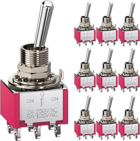 DIYhz تبديل التبديل AC 5A/125V 2A/250V 3 محطات دبوس تشغيل/على 2 موقف SPDT تبديل التبديل مصغرة مصغرة تبديل لوحة القيادة سيارة داش، 10 قطع in Saudi Arabia