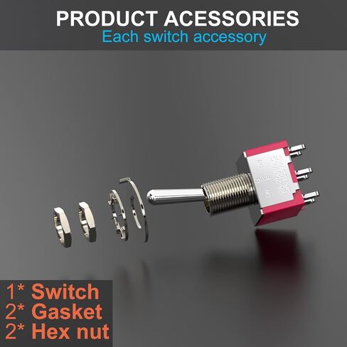 DIYhz تبديل التبديل AC 5A/125V 2A/250V 3 محطات دبوس تشغيل/على 2 موقف SPDT تبديل التبديل مصغرة مصغرة تبديل لوحة القيادة سيارة داش، 10 قطع in Saudi Arabia