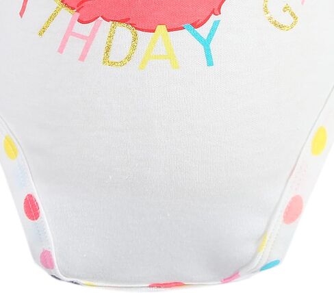 Sesame Street Baby Girl's Elmo Short Sleeve First Birthday Bodysuit Creeper, White in Saudi Arabia